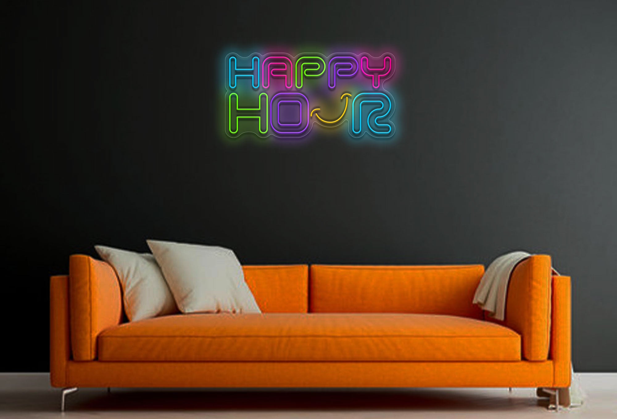 Happy Hour(Sci Fied 2002 font) LED Neon Sign