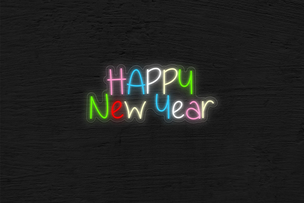 Multi-color "Happy New Year" LED Neon Sign