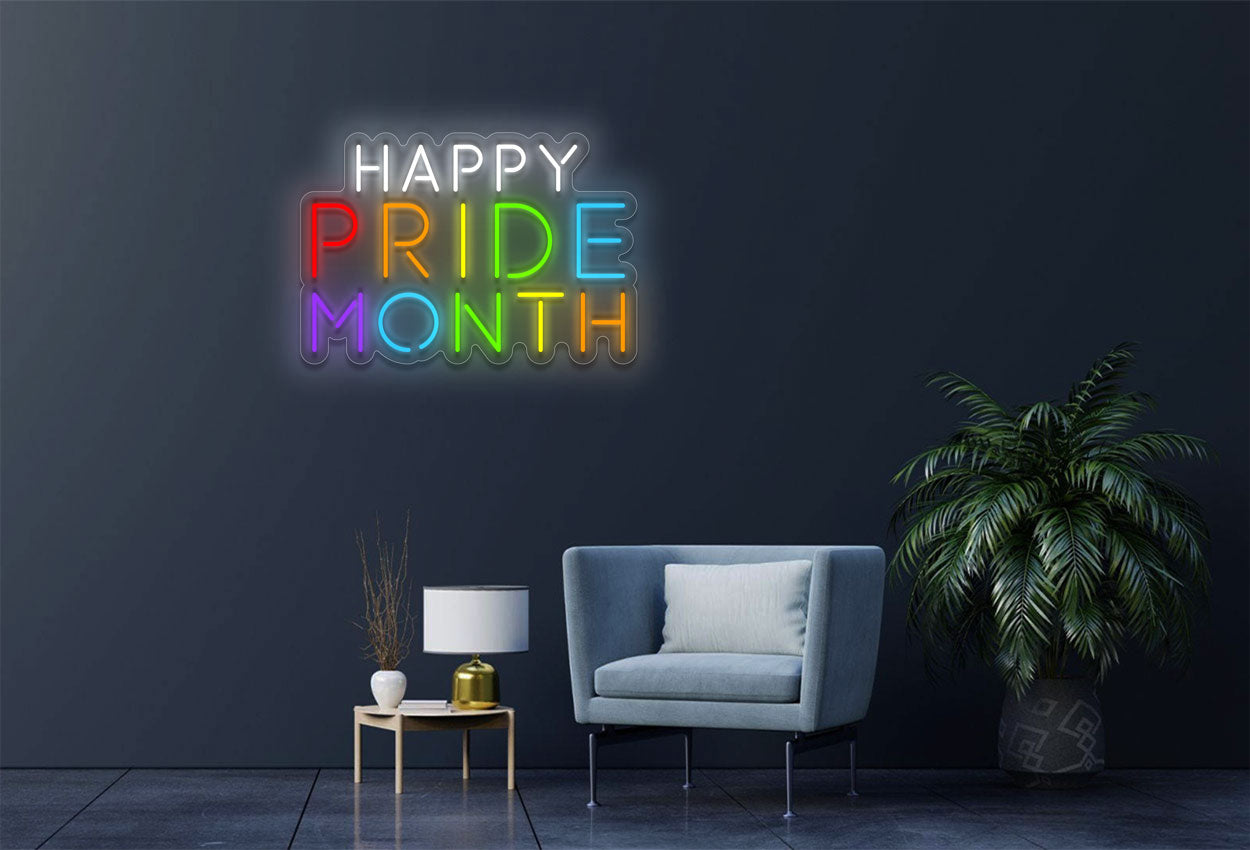 Happy Pride Month in Stack LED Neon Sign