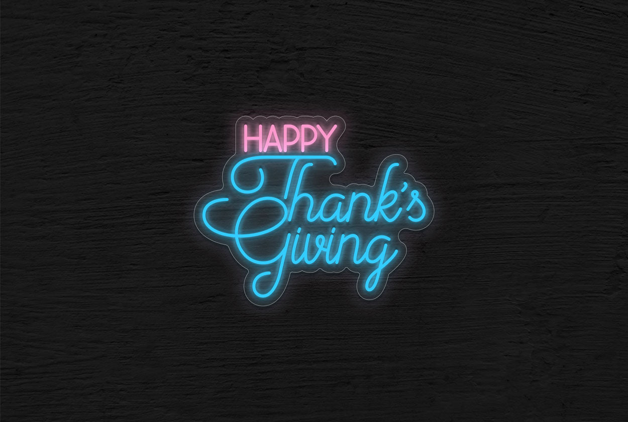 "Happy Thanks Giving" LED Neon Sign