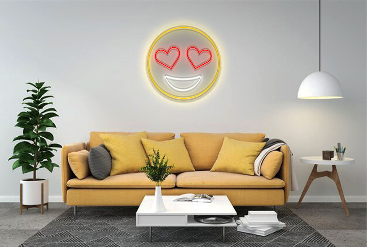 Heart Eye Emoji Emoji LED Neon Sign