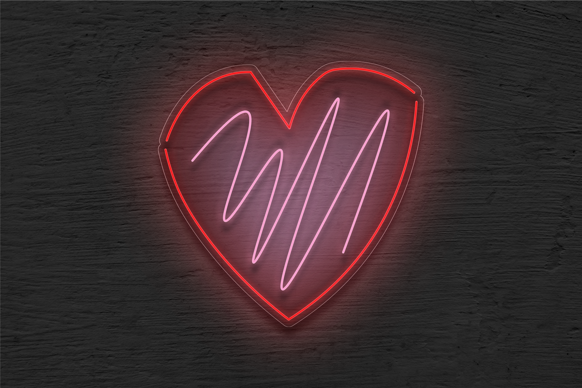Heart with Shade LED Neon Sign