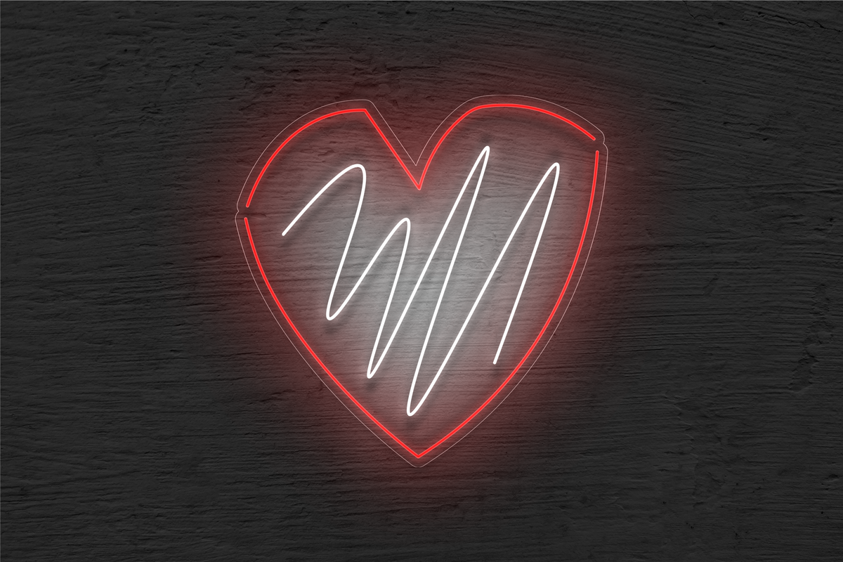 Heart with Shade LED Neon Sign