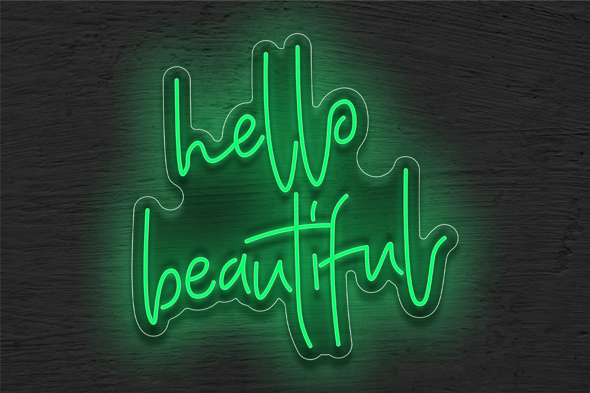 &quot;Hello Beautiful&quot; LED Neon Sign