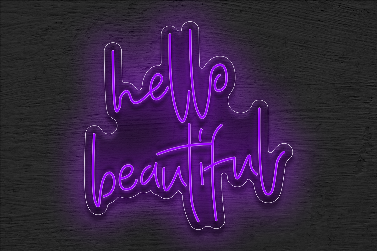 &quot;Hello Beautiful&quot; LED Neon Sign