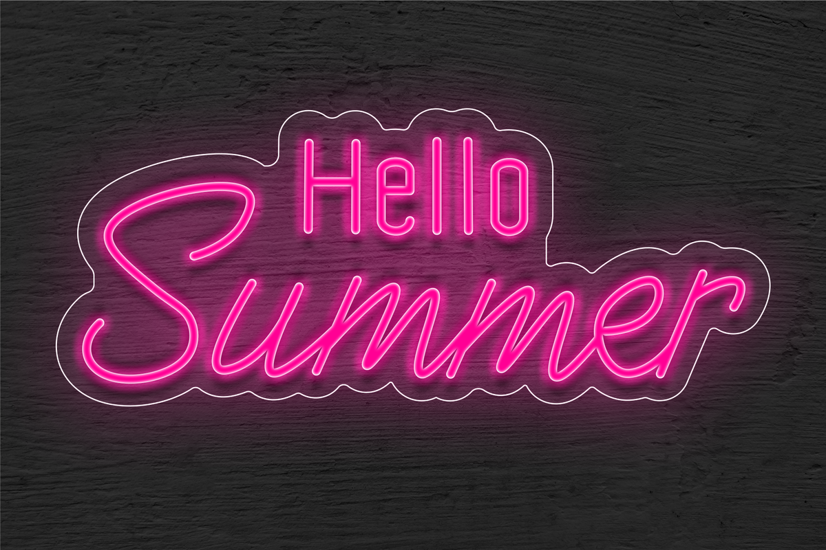 &quot;Hello Summer&quot; LED Neon Sign
