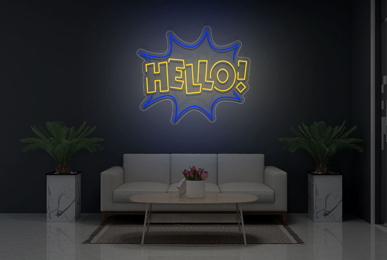 Buy Hello! with Callout Border LED Neon Sign | Best Selling Neon Signs ...
