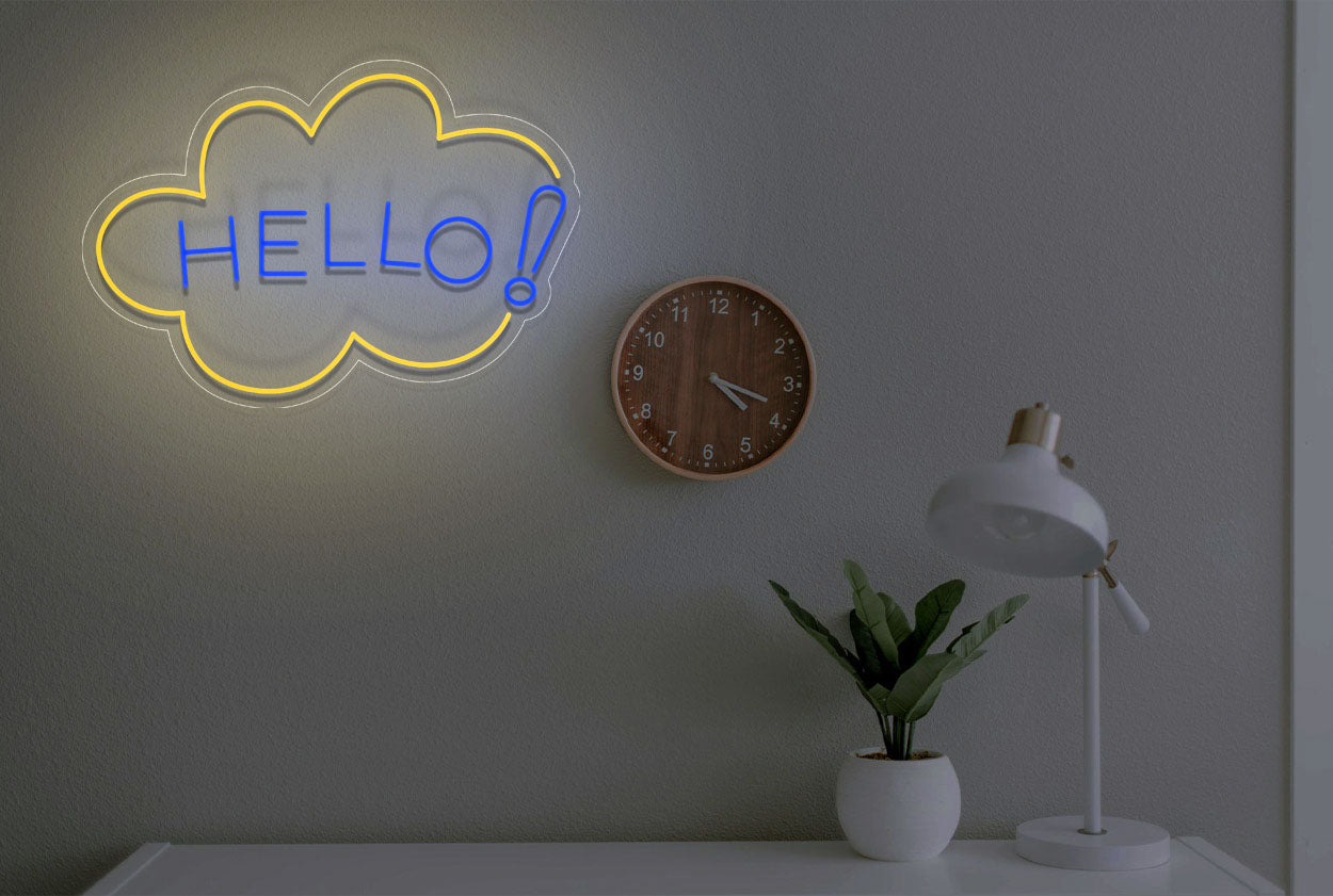 Led Neon Hello Buy Hello! with Cloud Border LED Neon Sign | Best Selling Neon Signs ...