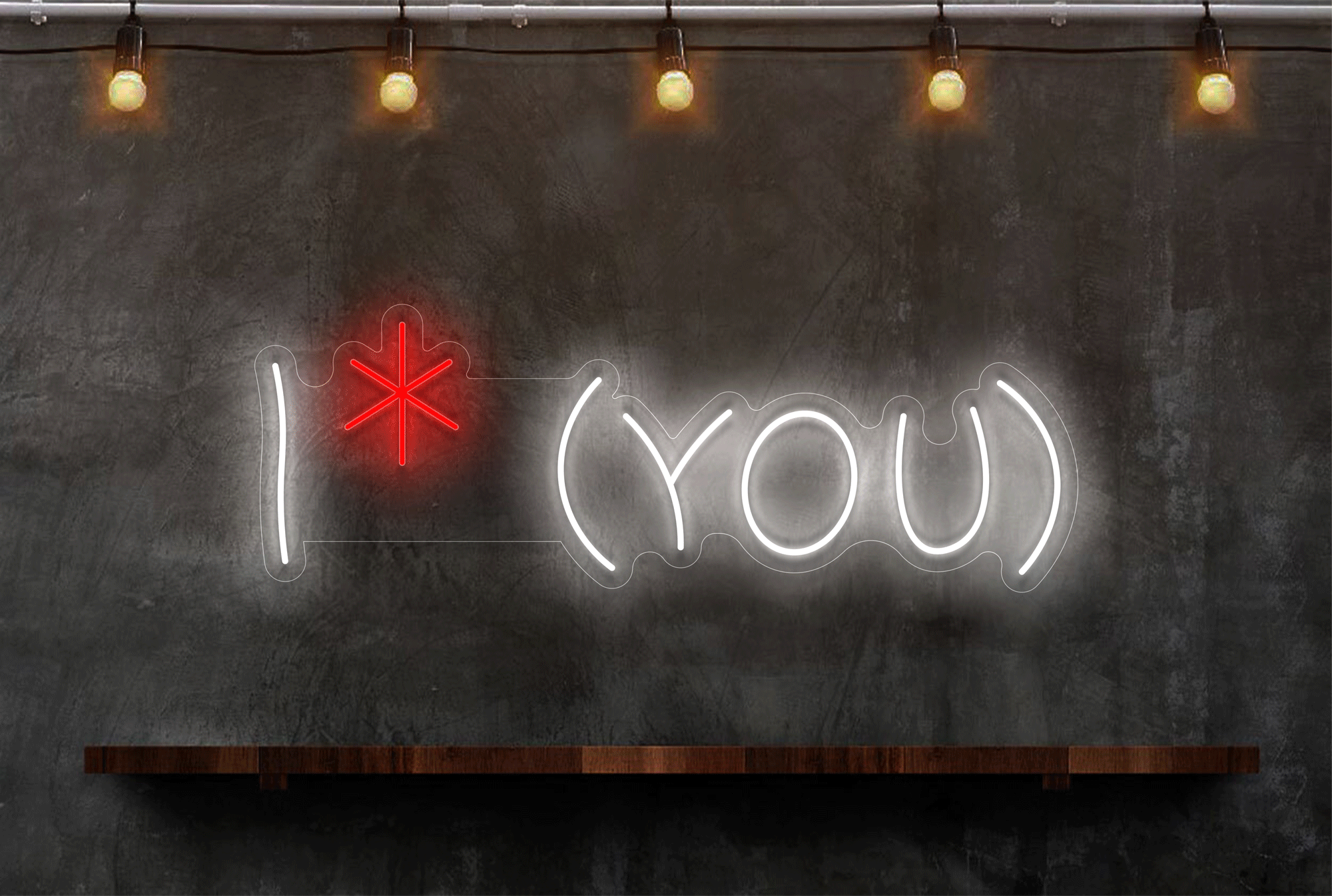 "I * YOU" LED Neon Sign