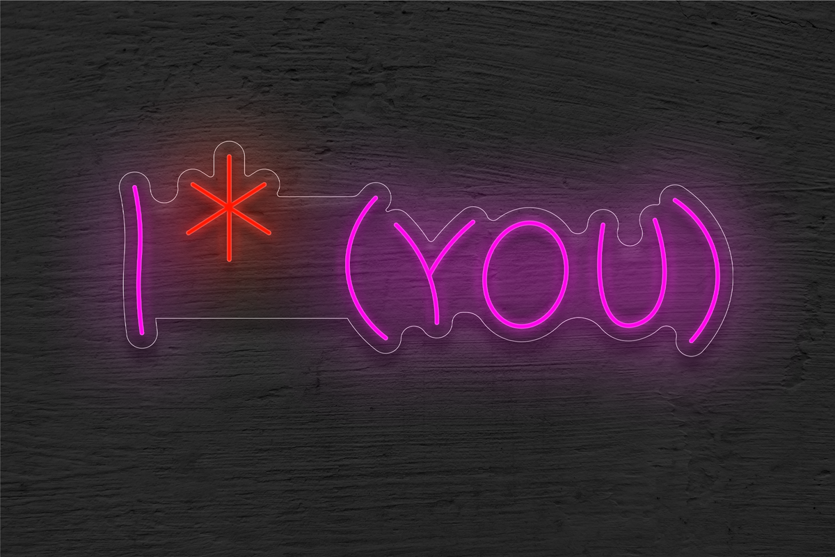&quot;I * YOU&quot; LED Neon Sign