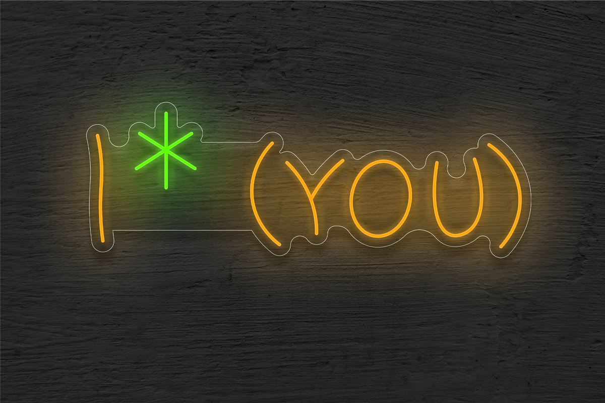 &quot;I * YOU&quot; LED Neon Sign