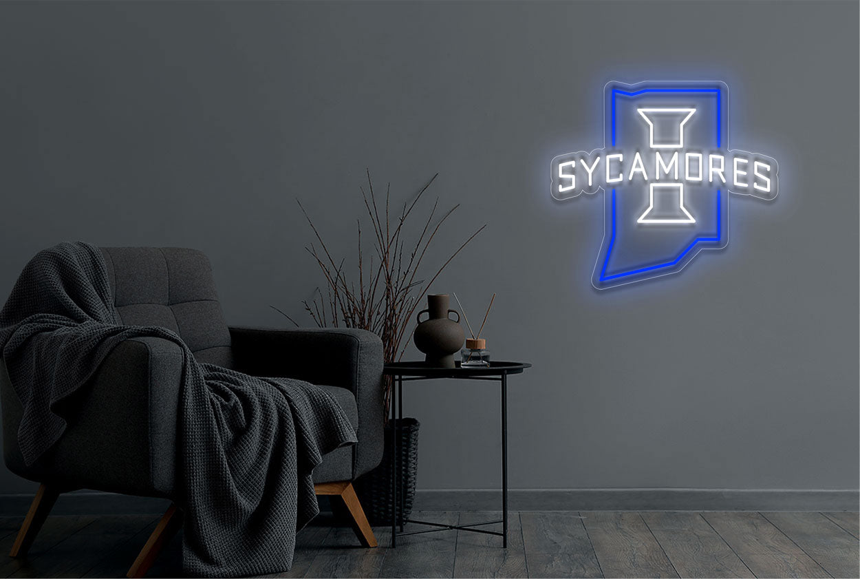 Indiana State Sycamores Men's Basketball LED Neon Sign