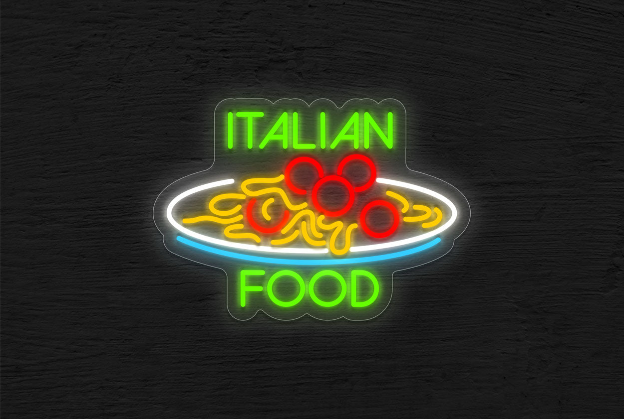 Italian Food Pasta on a Plate LED Neon Sign
