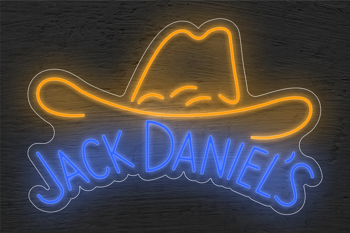 &quot;Jack Daniel&#39;s&quot; with Cowboy Hat LED Neon Sign