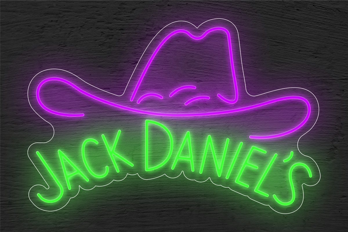 &quot;Jack Daniel&#39;s&quot; with Cowboy Hat LED Neon Sign