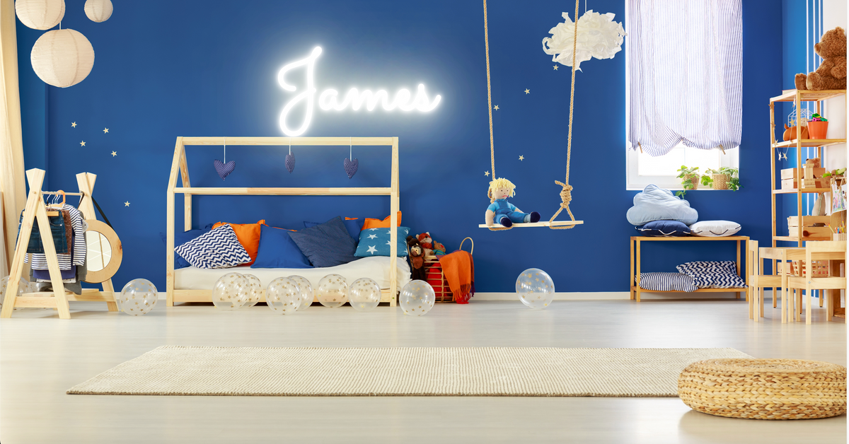 &quot;James&quot; Baby Name LED Neon Sign