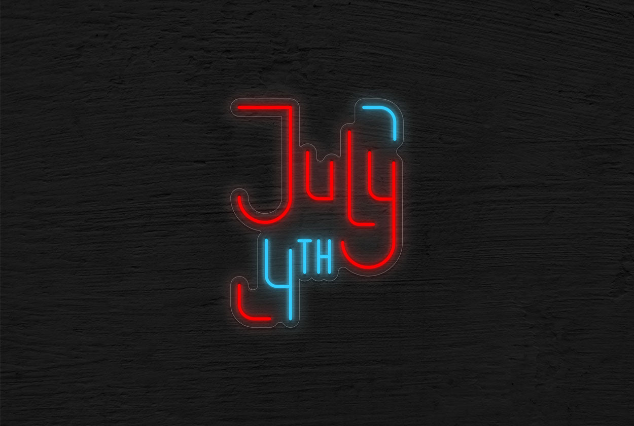 "July 4th" with Arc Border LED Neon Sign