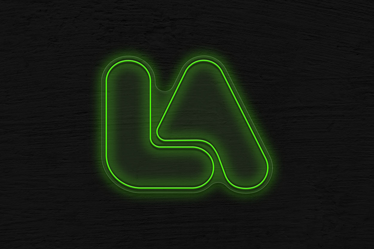 LA Double-Stroke Bubble Font LED Neon Sign