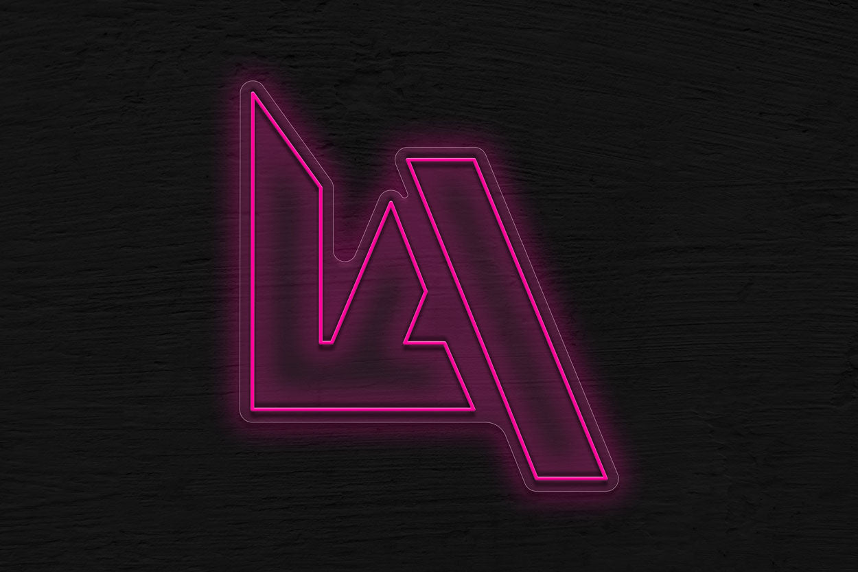 LA Double Stroke Techno Font LED Neon Sign