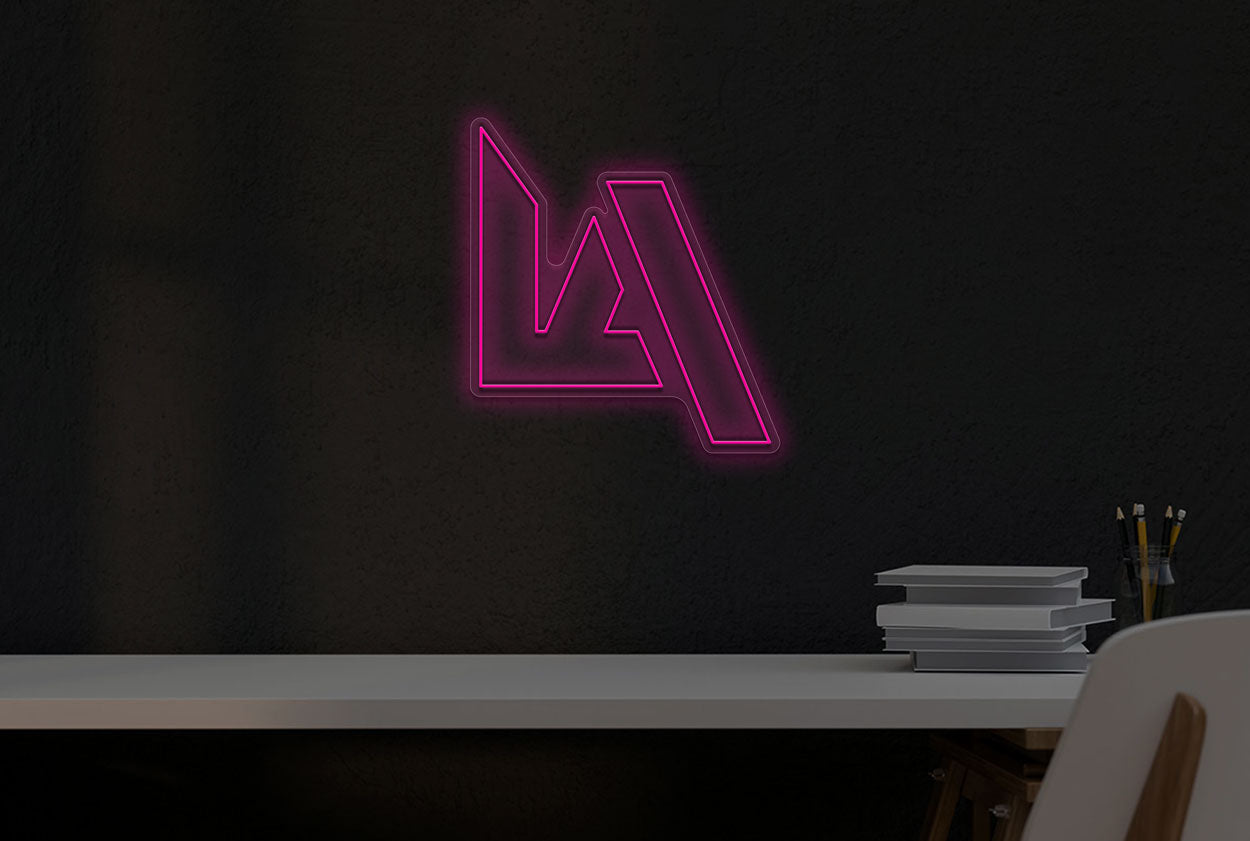 LA Double Stroke Techno Font LED Neon Sign