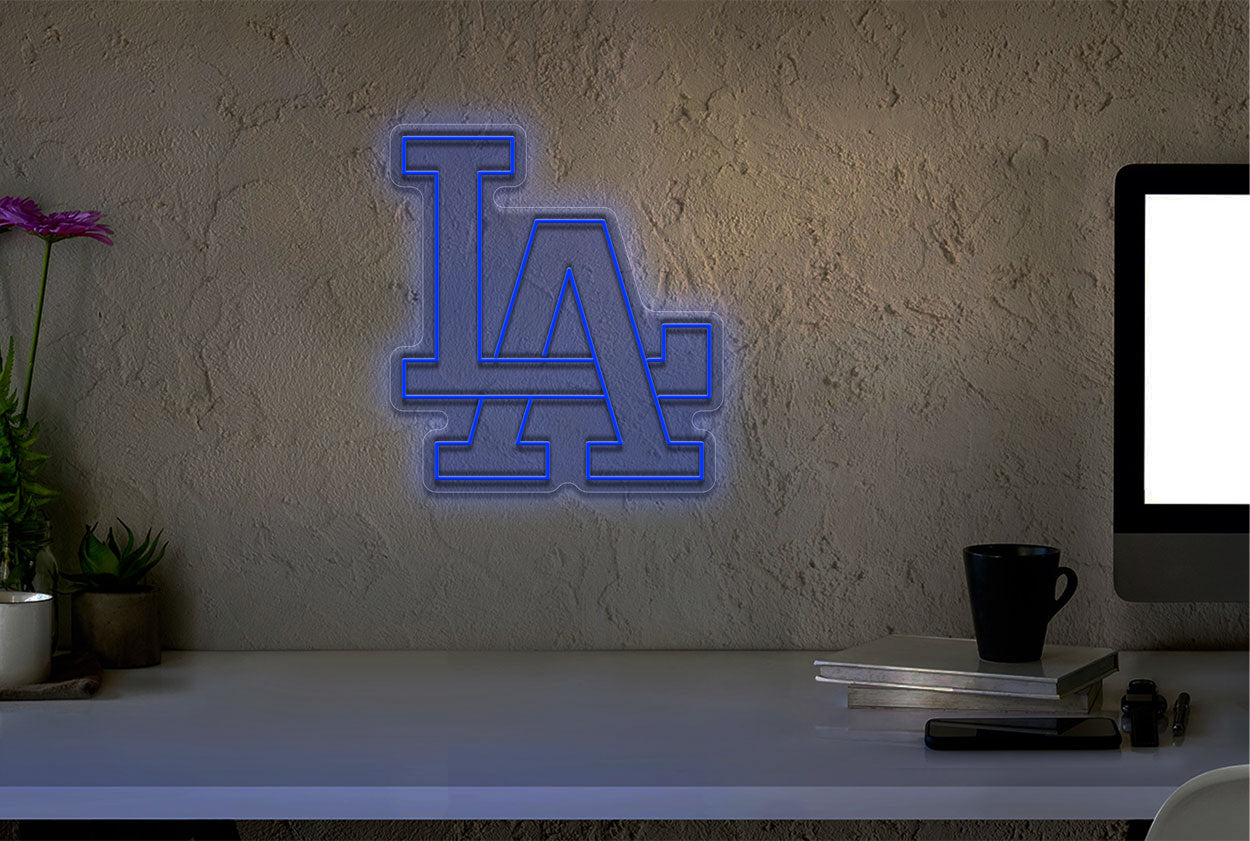 LA Double Stroke Text LED Neon Sign