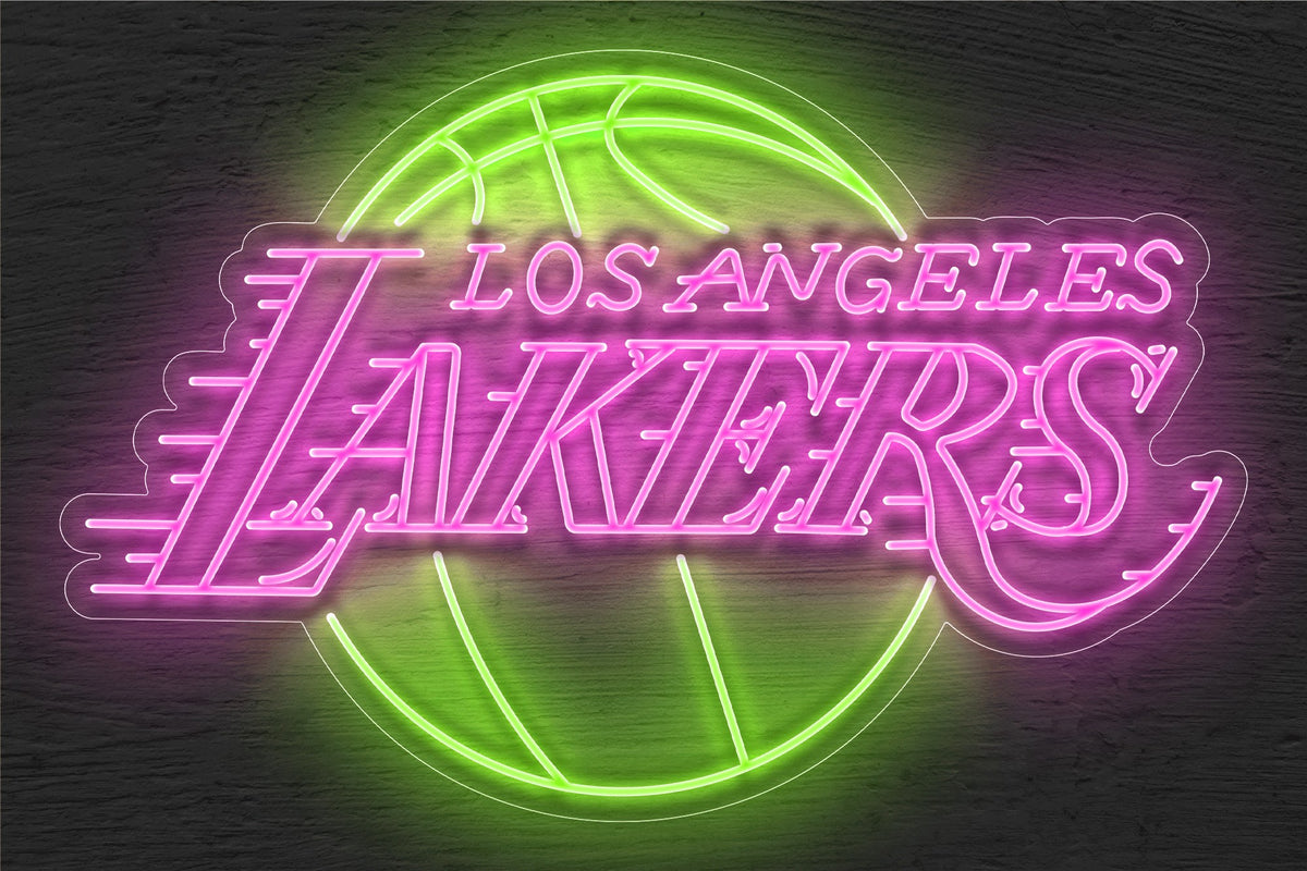 Los Angeles Lakers Purple &amp; Gold LED Neon Sign