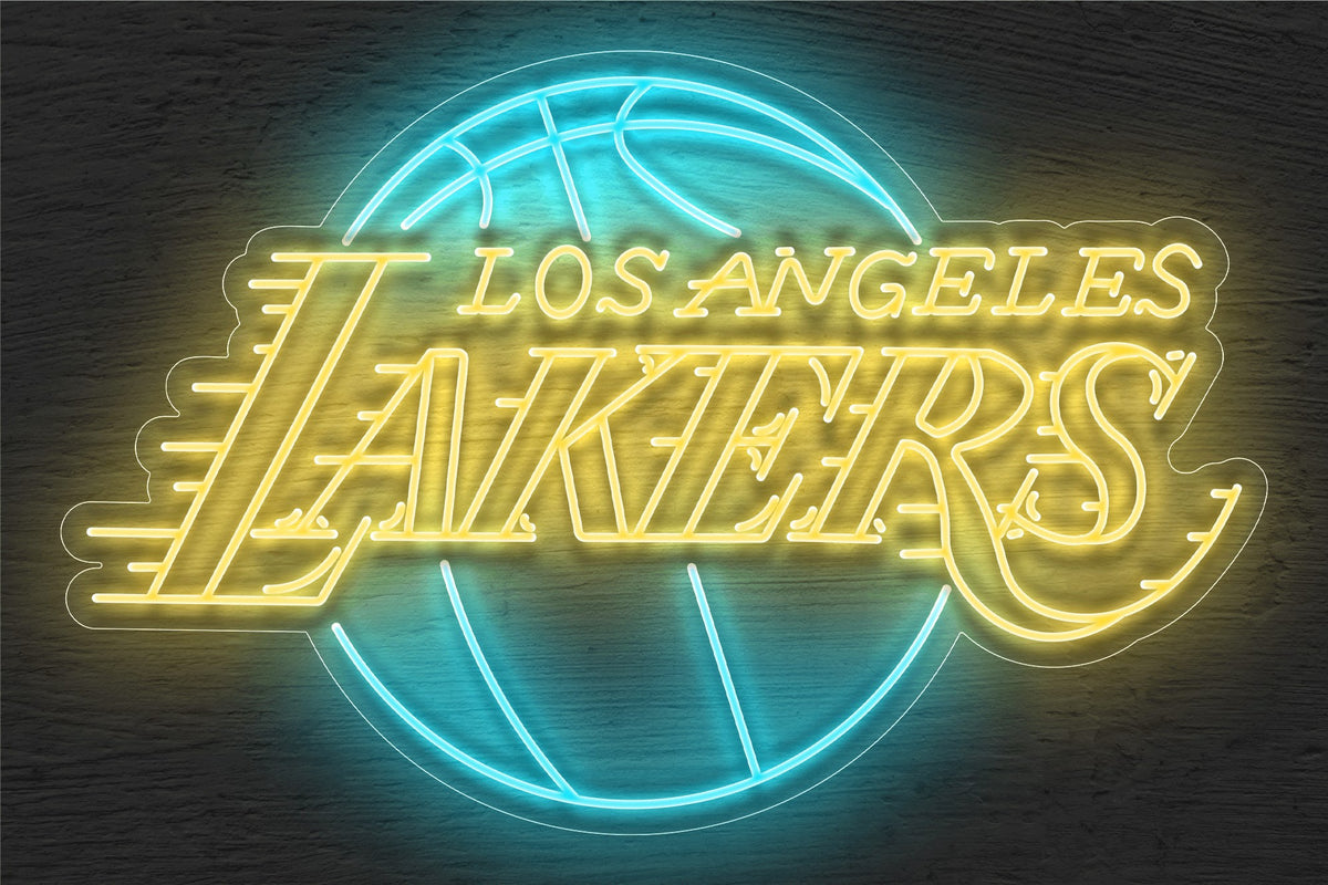 Los Angeles Lakers Purple &amp; Gold LED Neon Sign