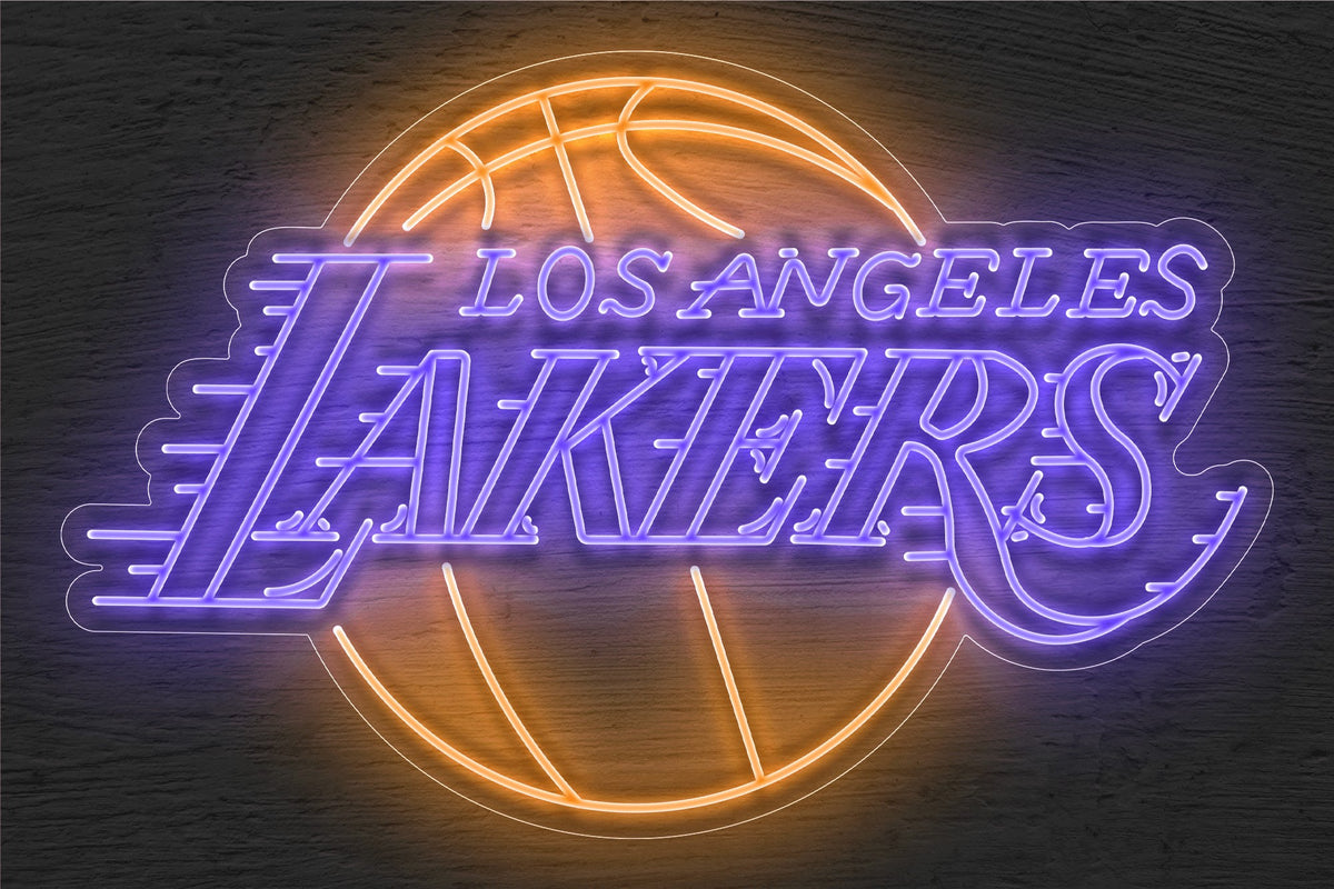 Los Angeles Lakers Purple &amp; Gold LED Neon Sign