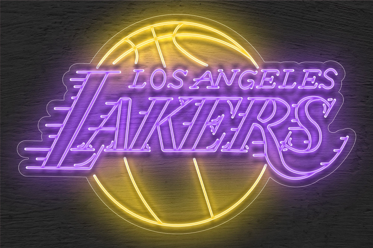 Los Angeles Lakers Purple &amp; Gold LED Neon Sign