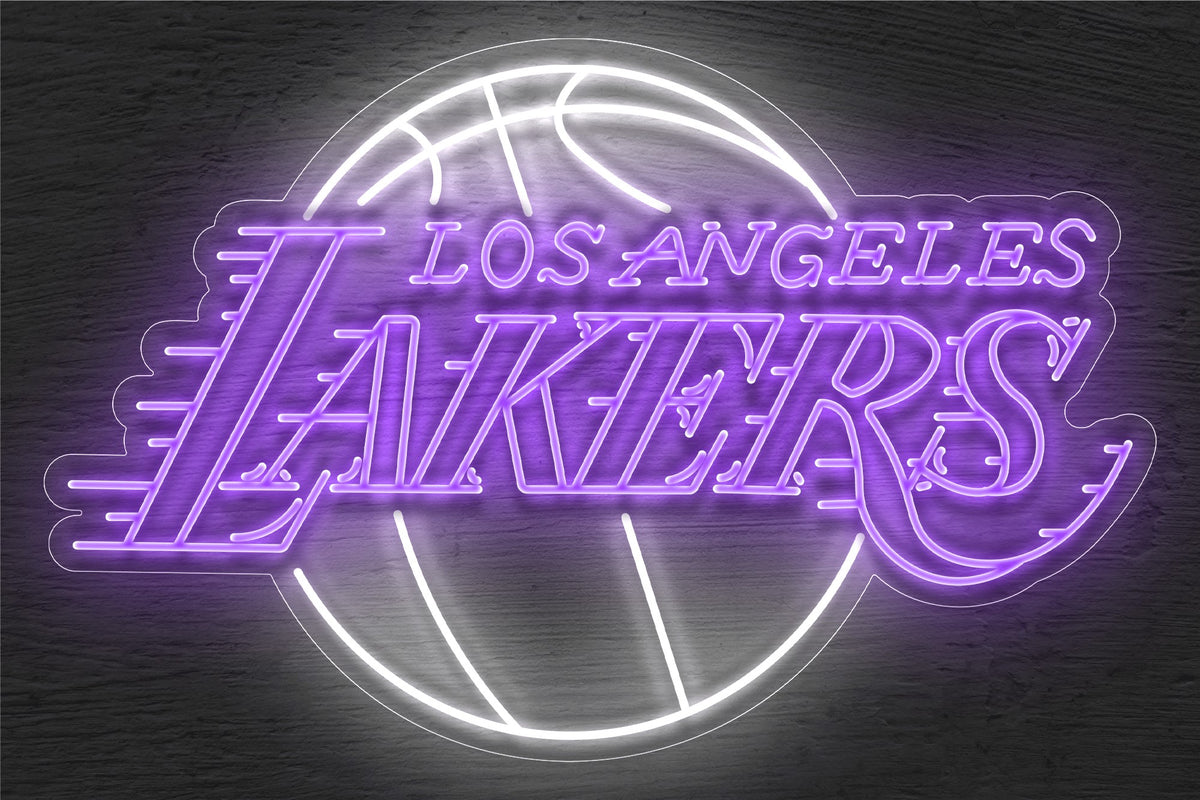 Los Angeles Lakers Purple &amp; Gold LED Neon Sign
