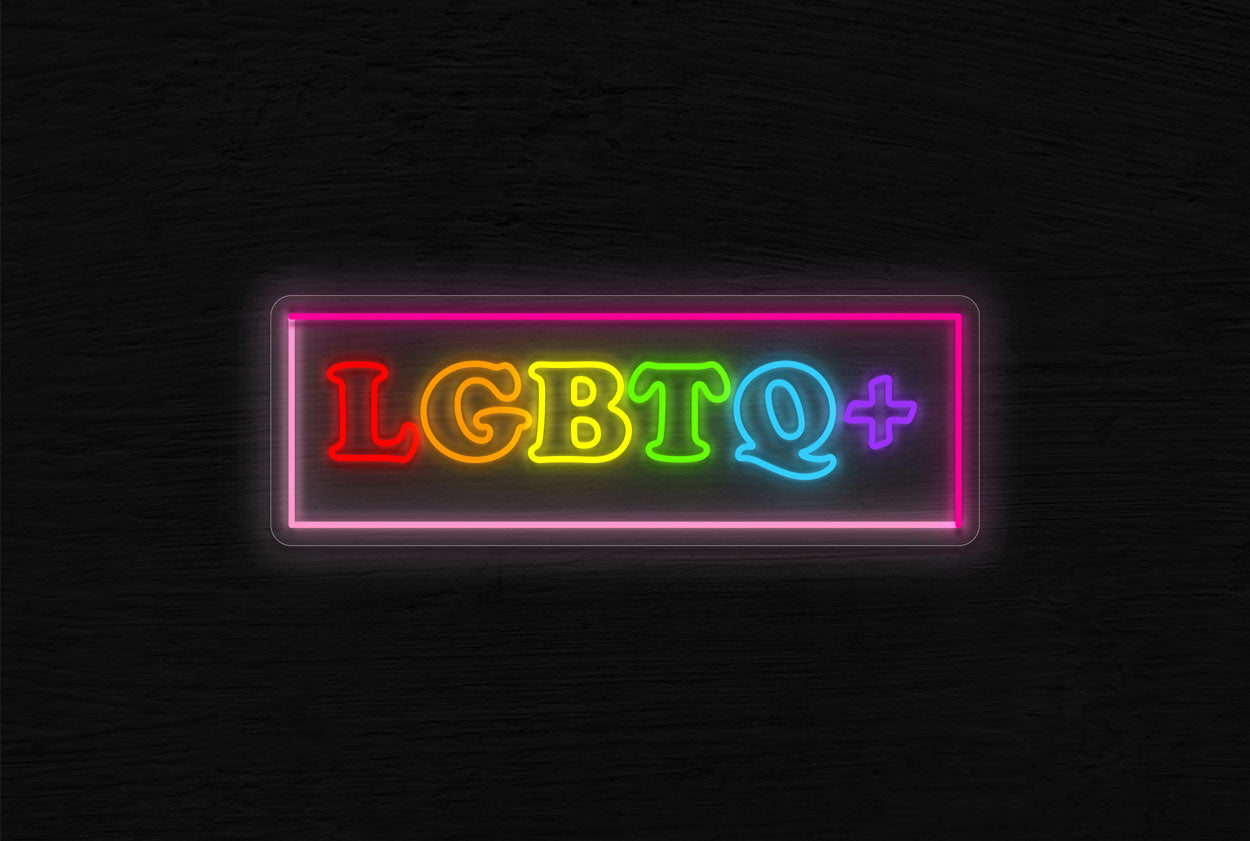LGBTQ+ with Border LED Neon Sign
