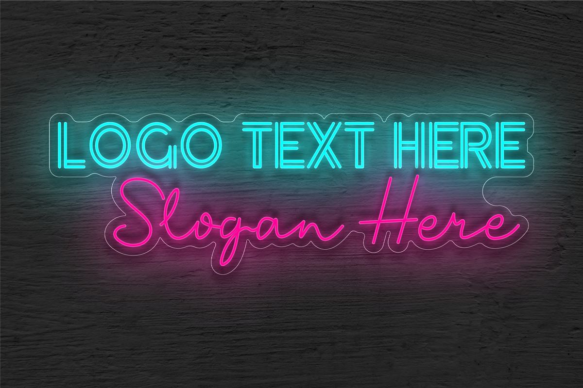 Logo Text Here Slogan Here LED Neon Sign