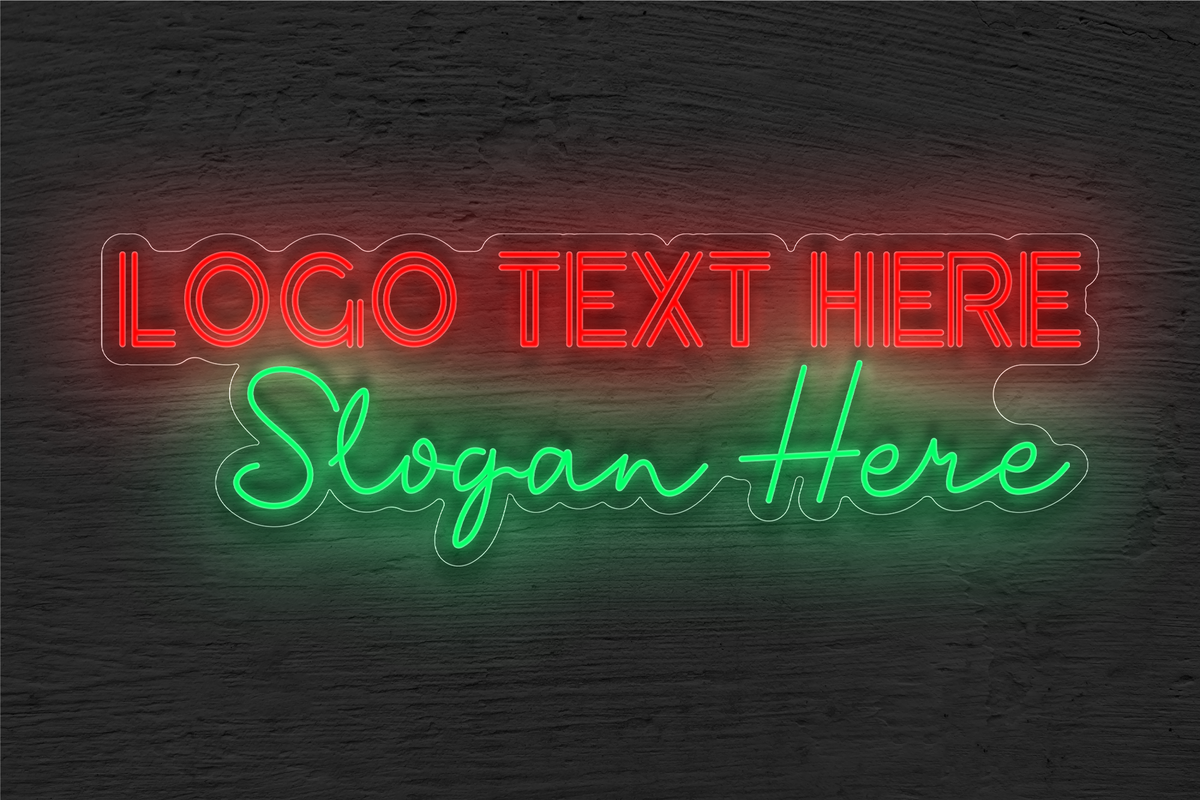 Logo Text Here Slogan Here LED Neon Sign