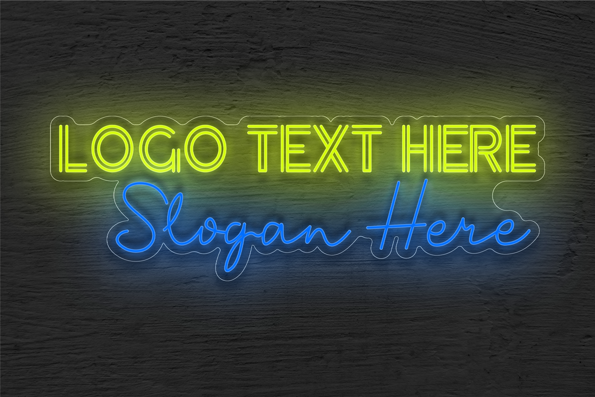 Logo Text Here Slogan Here LED Neon Sign