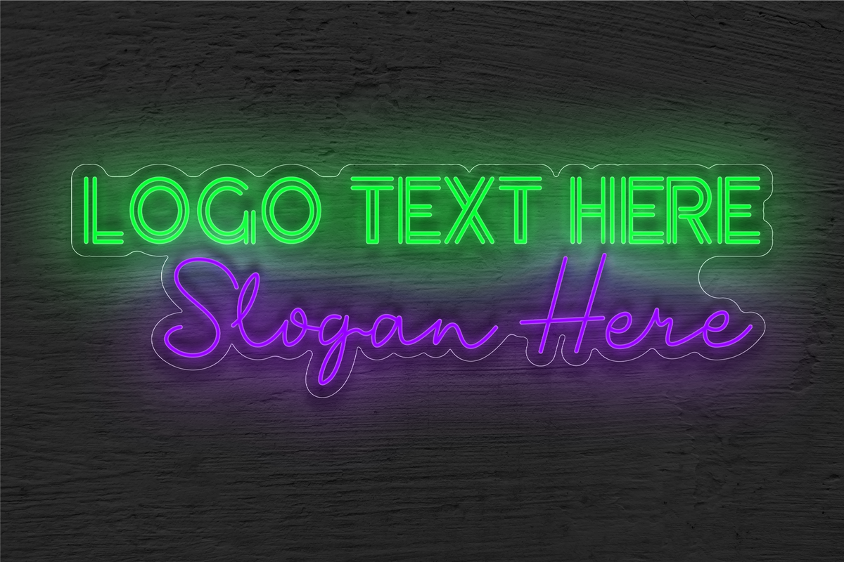 Logo Text Here Slogan Here LED Neon Sign