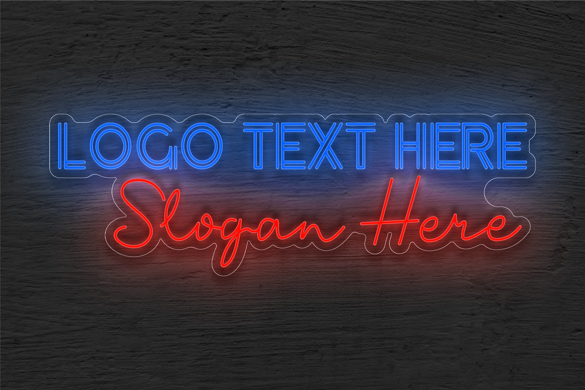 Logo Text Here Slogan Here LED Neon Sign
