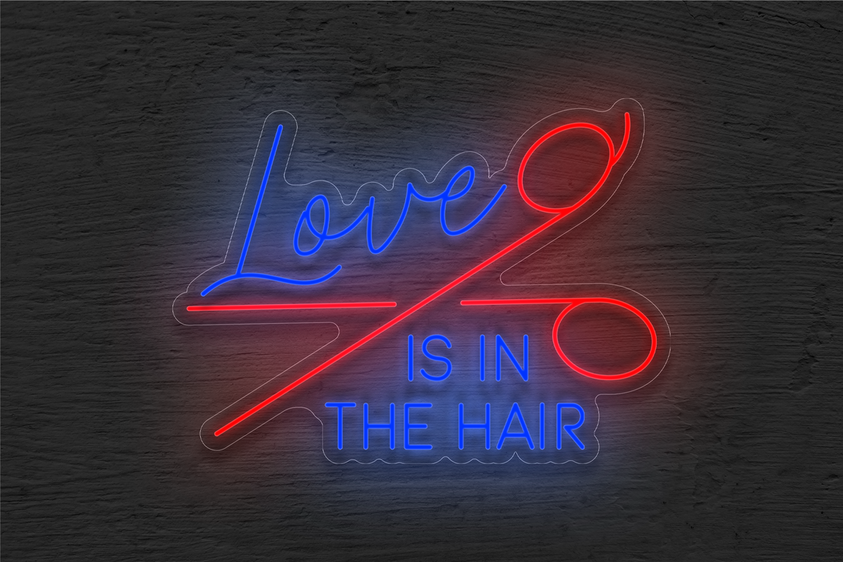 &quot;Love is in the Air&quot; with Scissor LED Neon Sign