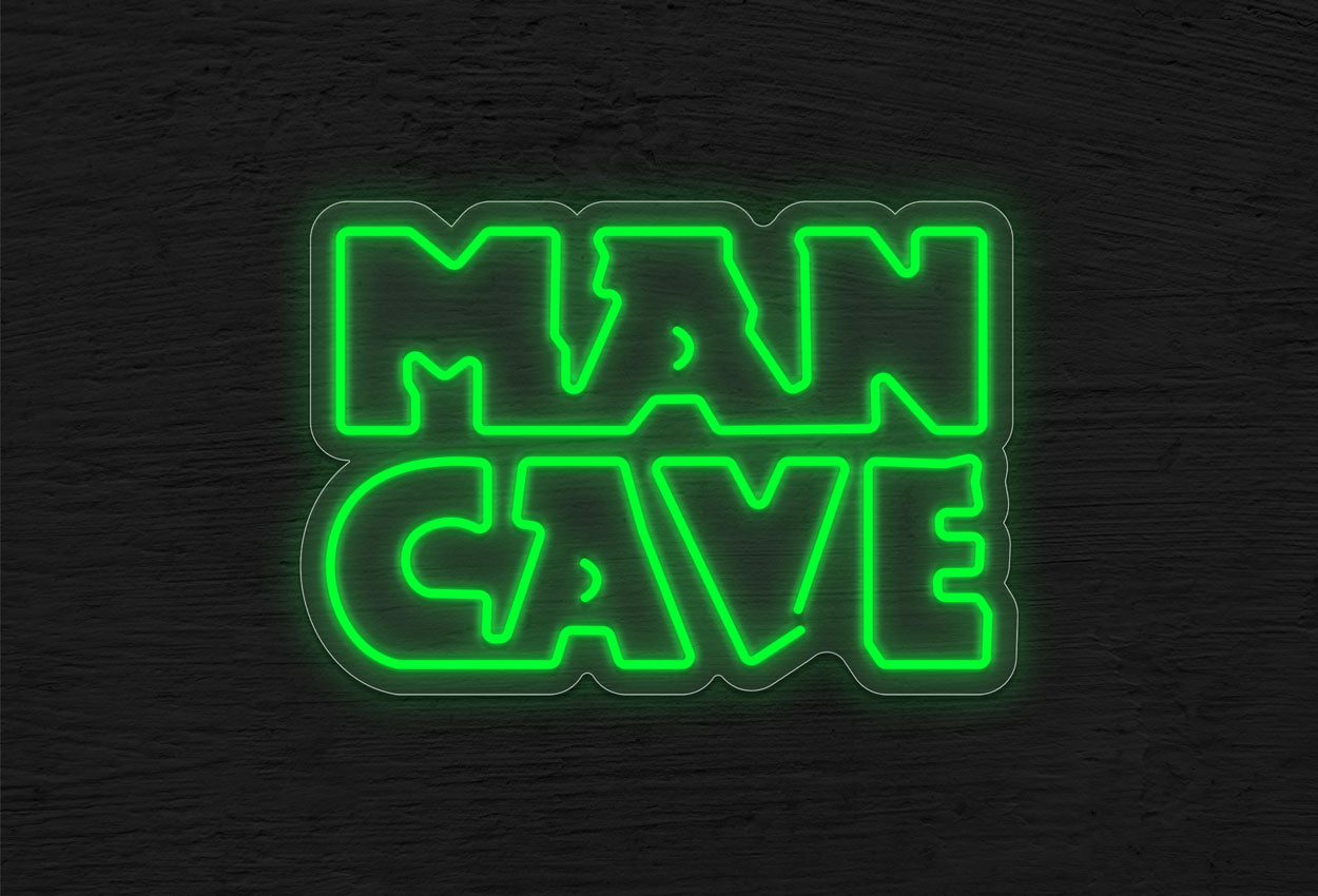 Man Cave in outlined text LED Neon Sign