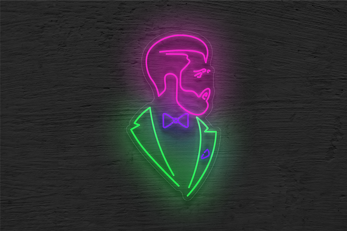 Man with Beard LED Neon Sign