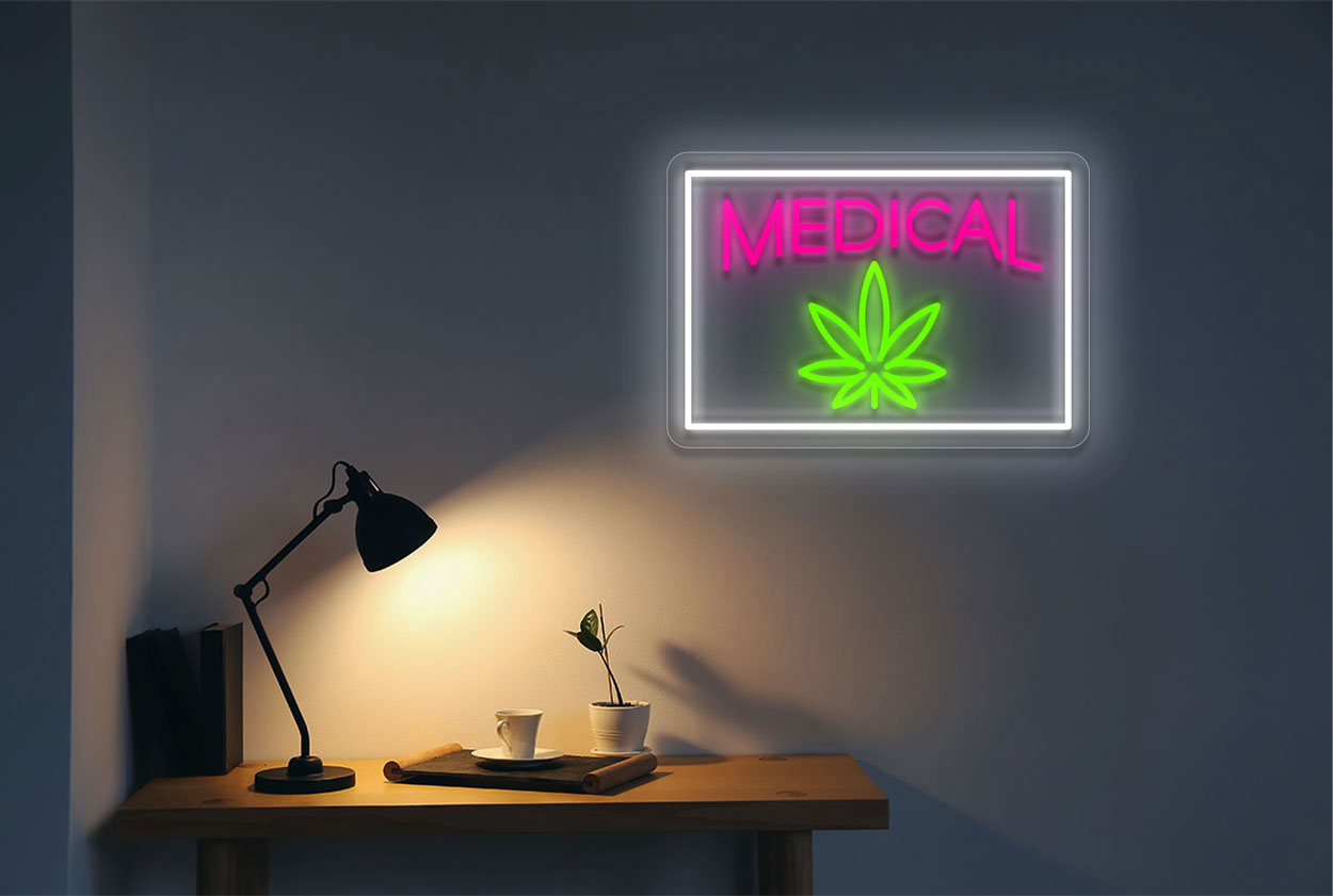 Buy Medical Cannabis with Border LED Neon Sign | Cannabis Signs from ...
