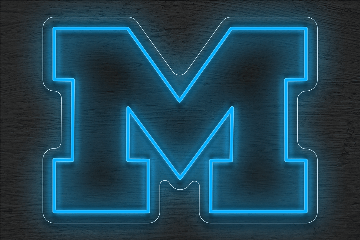 Michigan Block M Logo LED Neon Sign