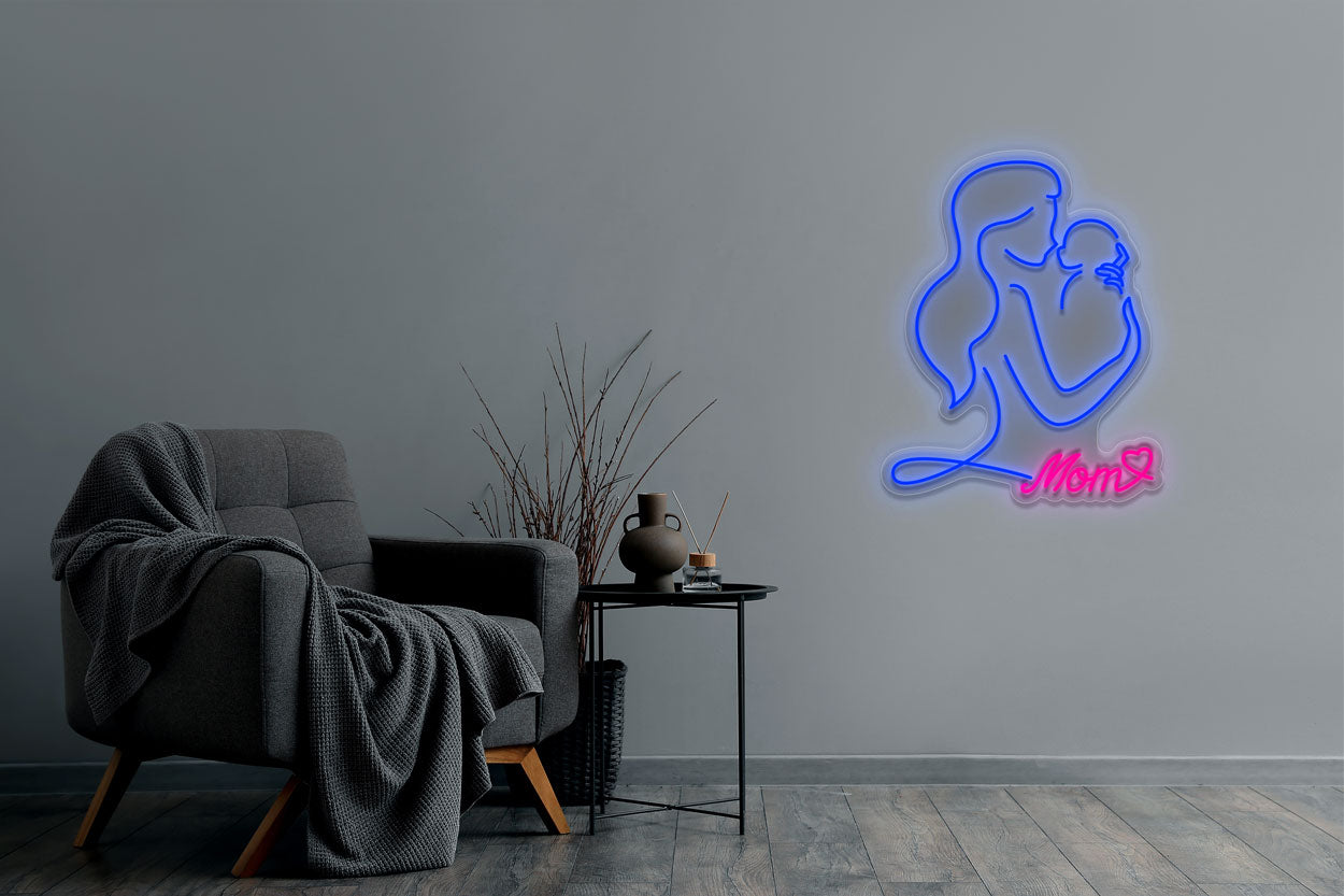Mom Holding a Baby LED Neon Sign