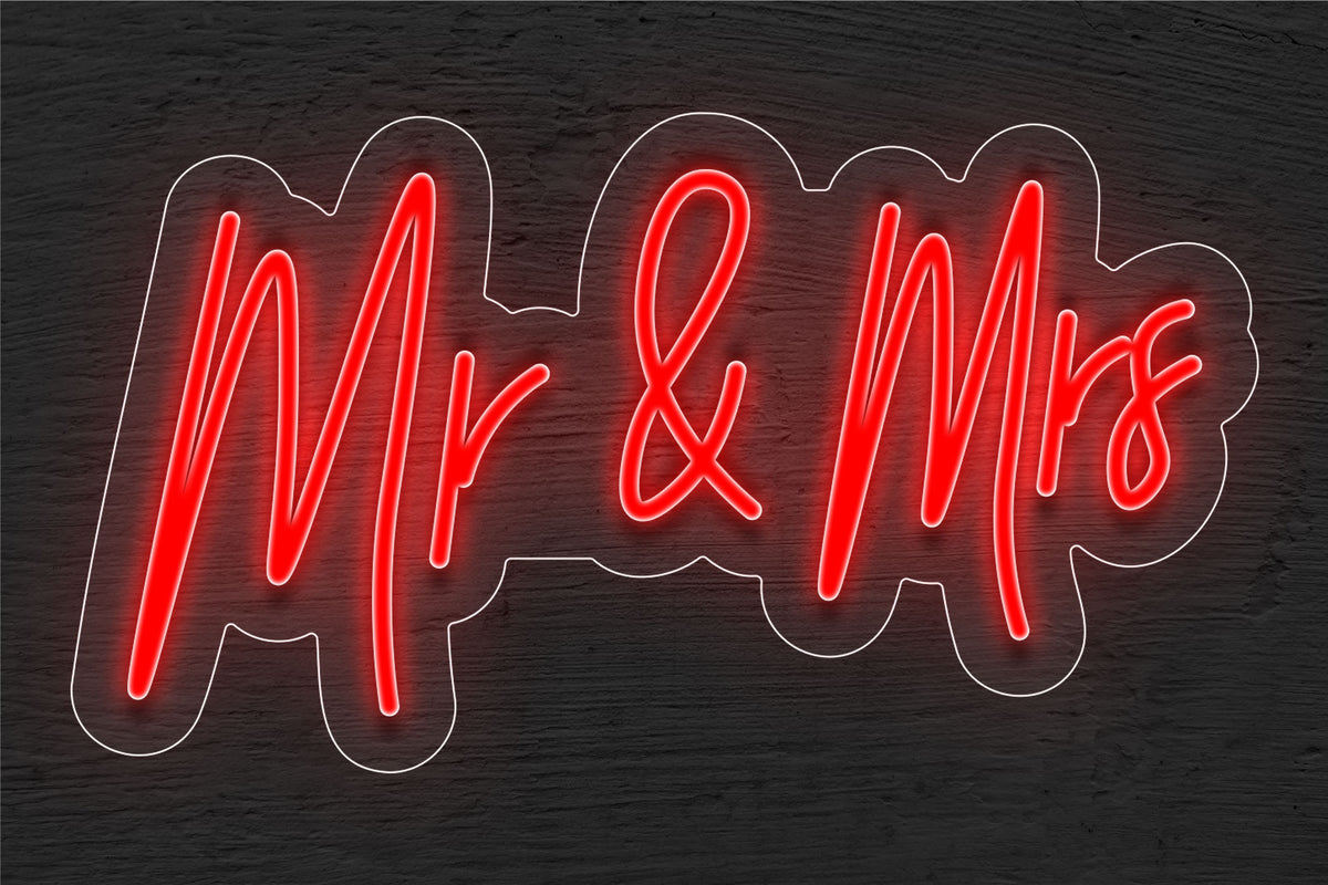 &quot;Mr &amp; Mrs&quot; LED Neon Sign