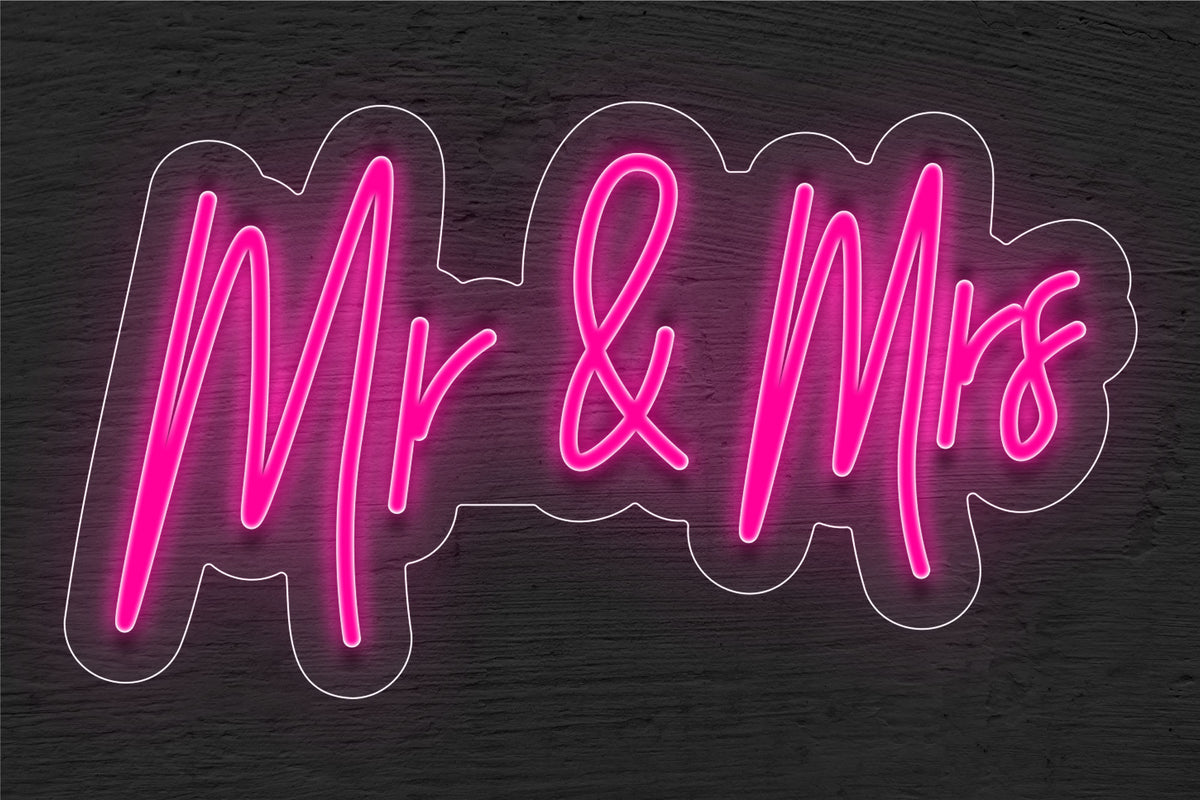 &quot;Mr &amp; Mrs&quot; LED Neon Sign