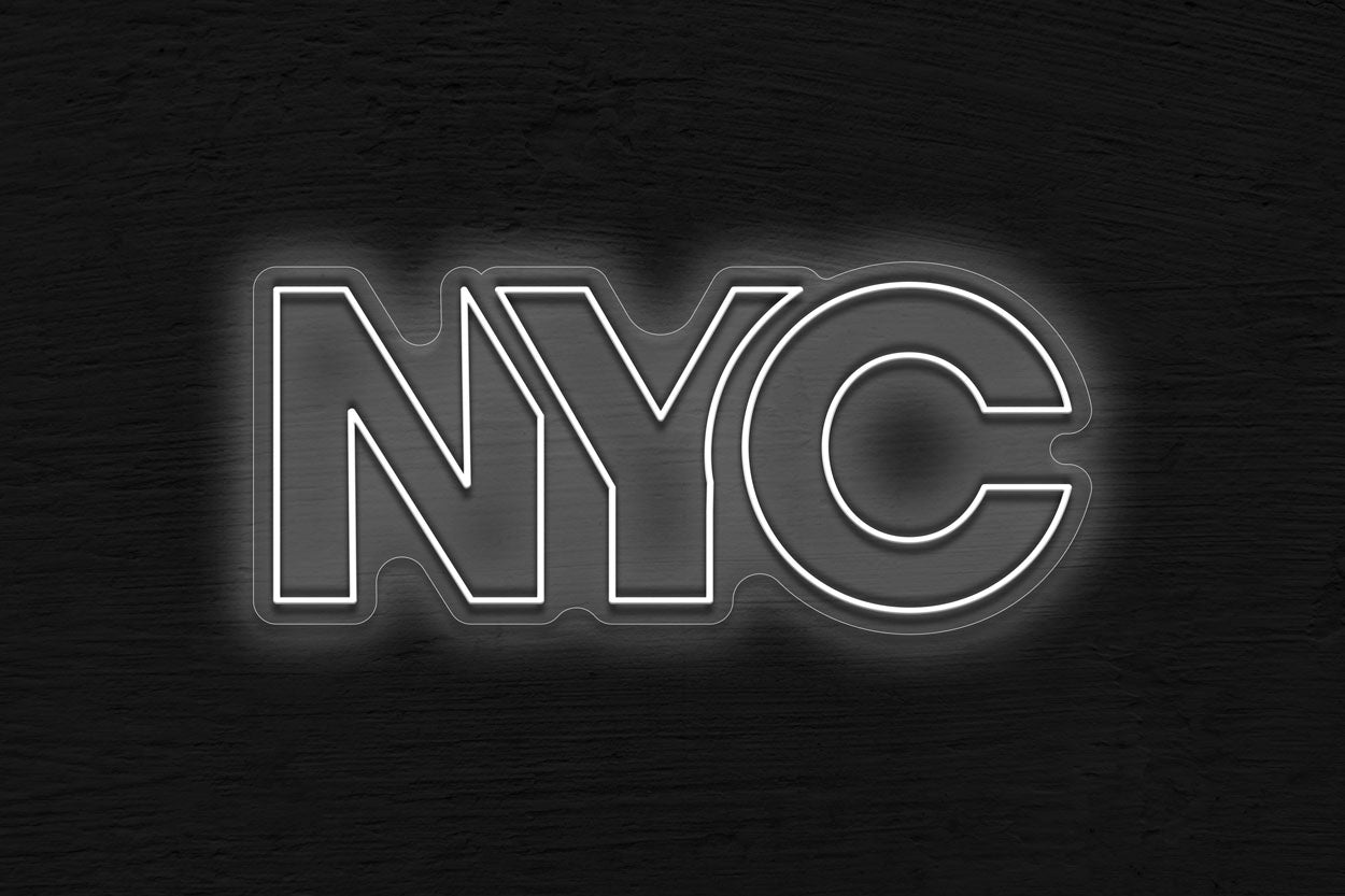 NYC Double-Stroke Block Letters LED Neon Sign