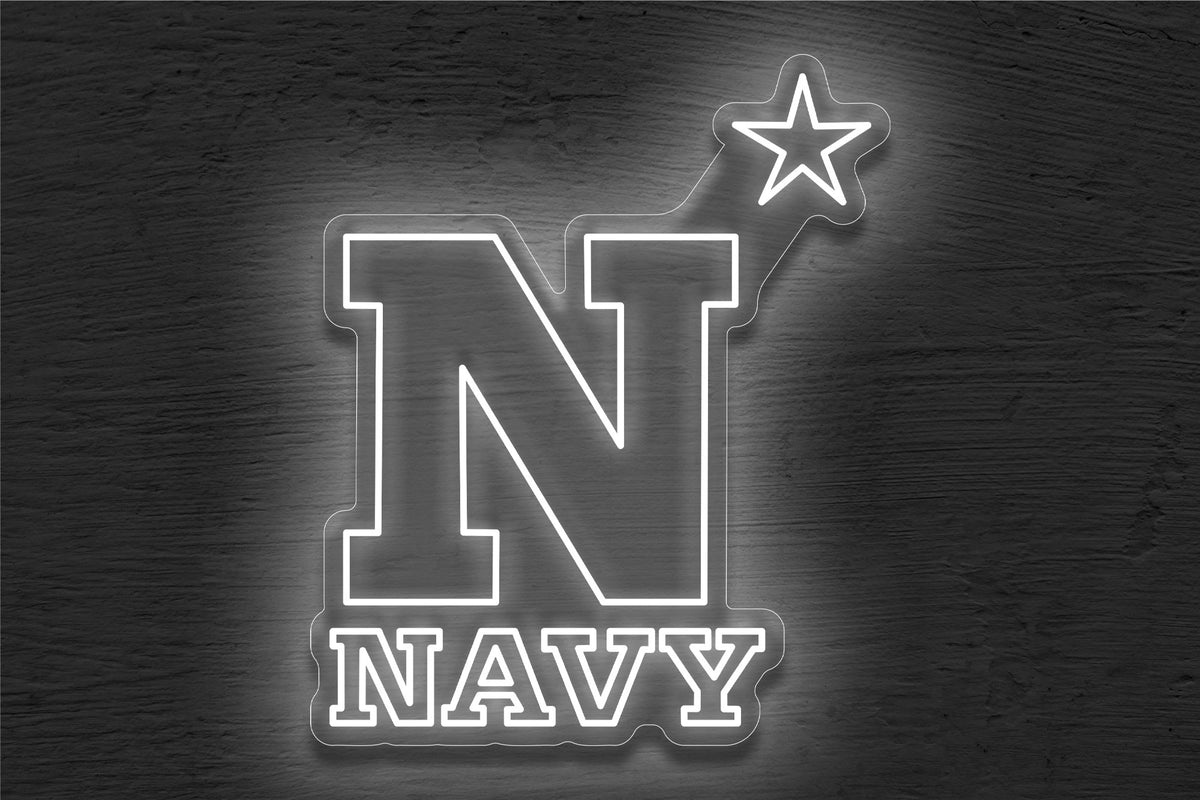 Navy N Star Logo LED Neon Sign