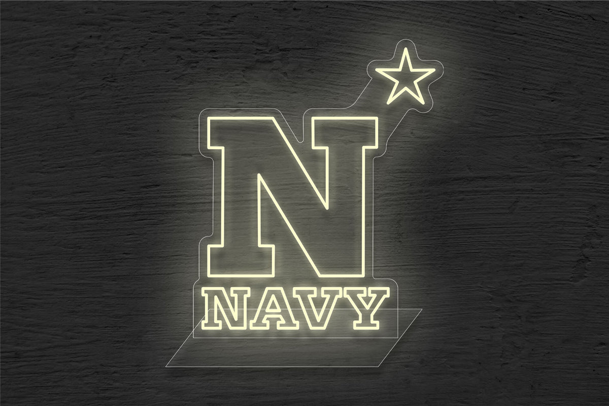 Navy N Star Logo LED Neon Sign