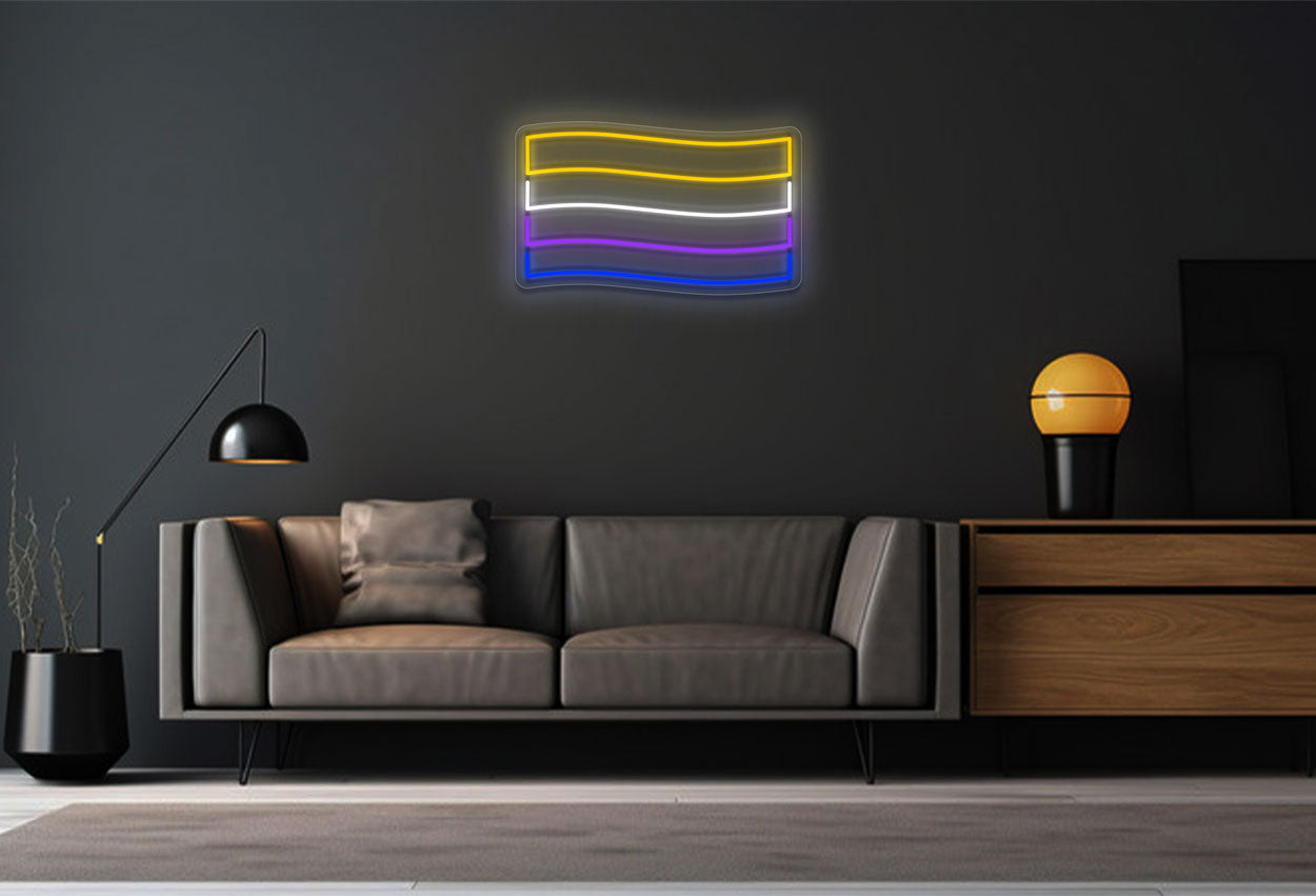 Non Binary Flag LED Neon Sign