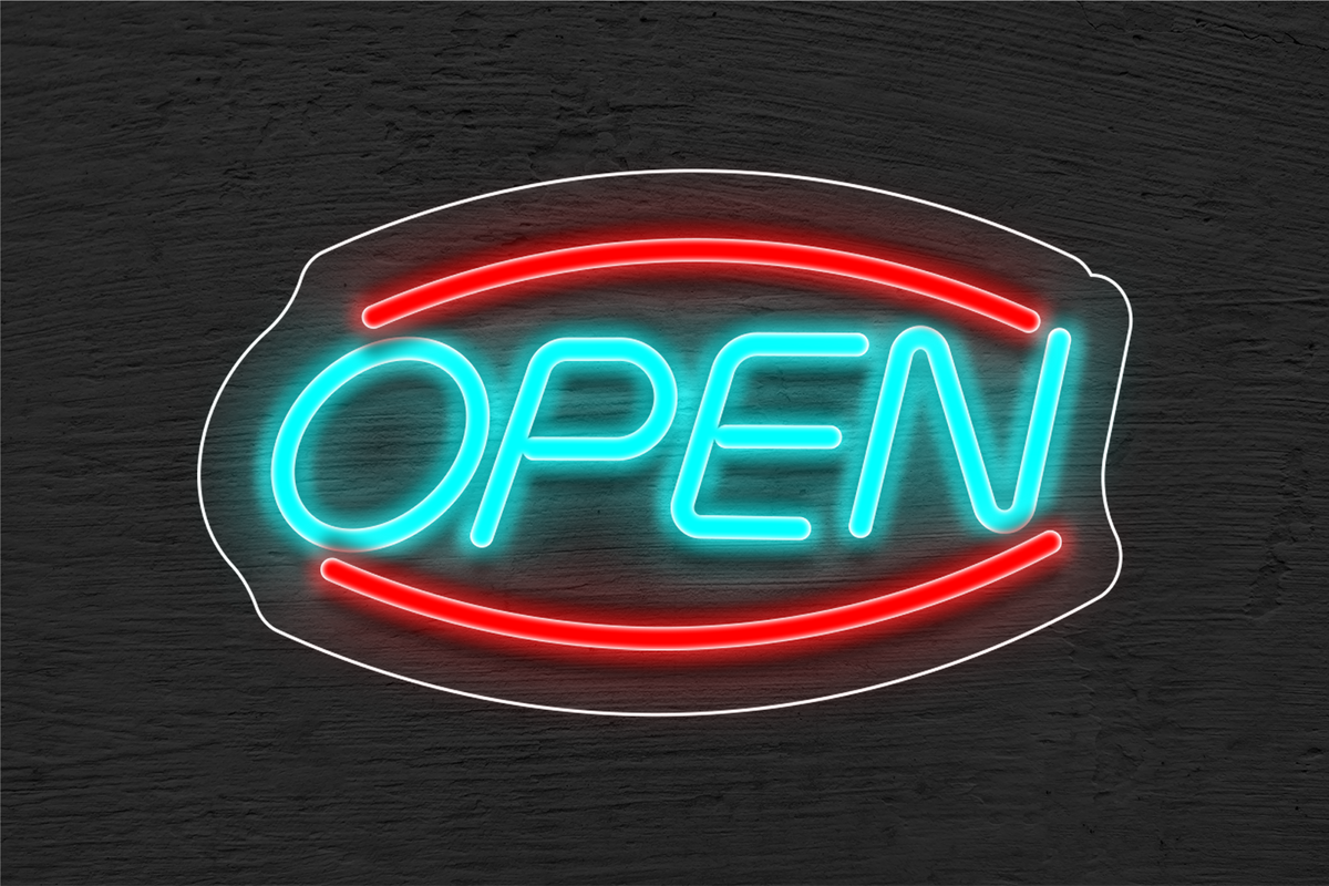 &quot;Open&quot; with Arc Border LED Neon Sign