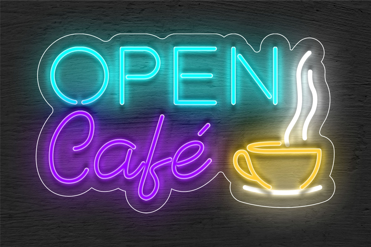 Multi-color Open Cafe LED Neon Sign